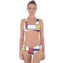 Neoplasticism Style Art Criss Cross Bikini Set View1