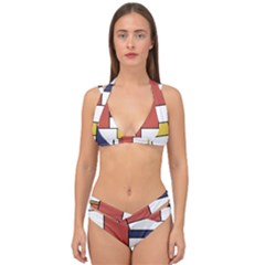 Neoplasticism Style Art Double Strap Halter Bikini Set by FunnyCow