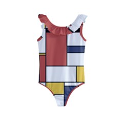 Neoplasticism Style Art Kids  Frill Swimsuit by FunnyCow