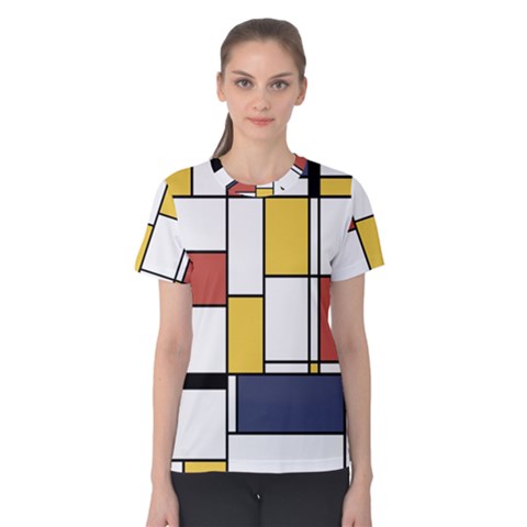 De Stijl Abstract Art Women s Cotton Tee by FunnyCow