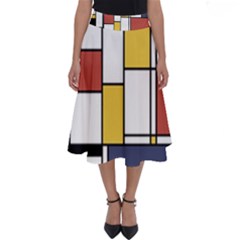 De Stijl Abstract Art Perfect Length Midi Skirt by FunnyCow