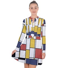 De Stijl Abstract Art Long Sleeve Panel Dress by FunnyCow