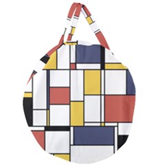 De Stijl Abstract Art Giant Round Zipper Tote by FunnyCow