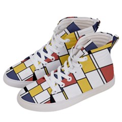 De Stijl Abstract Art Men s Hi-top Skate Sneakers by FunnyCow