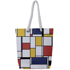 De Stijl Abstract Art Full Print Rope Handle Tote (small) by FunnyCow