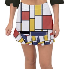 De Stijl Abstract Art Fishtail Mini Chiffon Skirt by FunnyCow