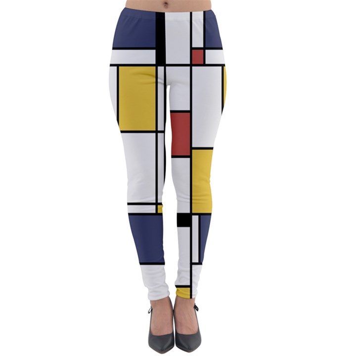 De Stijl Abstract Art Lightweight Velour Leggings