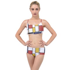 De Stijl Abstract Art Layered Top Bikini Set by FunnyCow