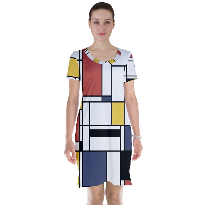 Abstract Art Of Avant Garde Short Sleeve Nightdress