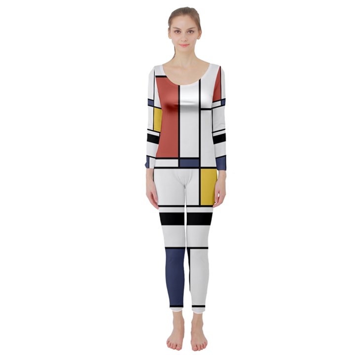 Abstract Art Of Avant Garde Long Sleeve Catsuit