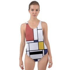 Abstract Art Of Avant Garde Cut-out Back One Piece Swimsuit by FunnyCow