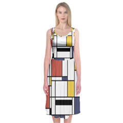 Abstract Art Of Avant Garde Midi Sleeveless Dress by FunnyCow