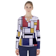 Abstract Art Of Avant Garde V-neck Long Sleeve Top by FunnyCow