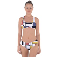 Abstract Art Of Avant Garde Criss Cross Bikini Set by FunnyCow