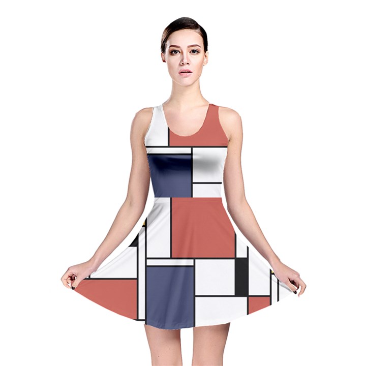 Neoplasticism Abstract Art Reversible Skater Dress