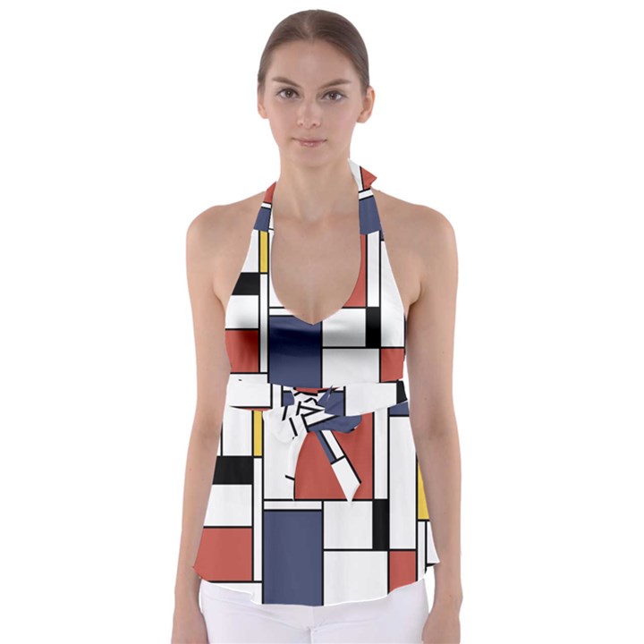 Neoplasticism Abstract Art Babydoll Tankini Top