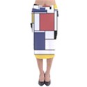 Neoplasticism Abstract Art Velvet Midi Pencil Skirt View1