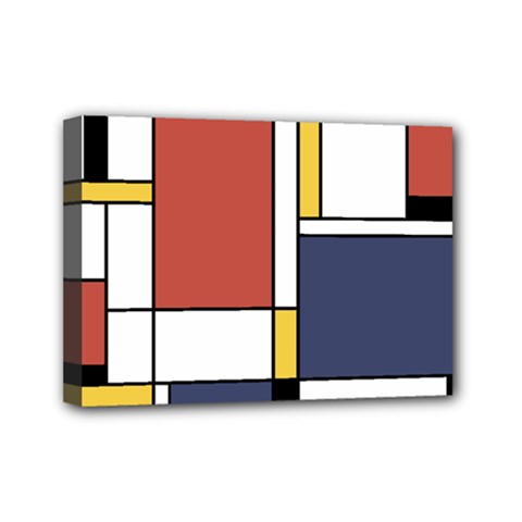 Abstract Art Of De Stijl Mini Canvas 7  X 5 