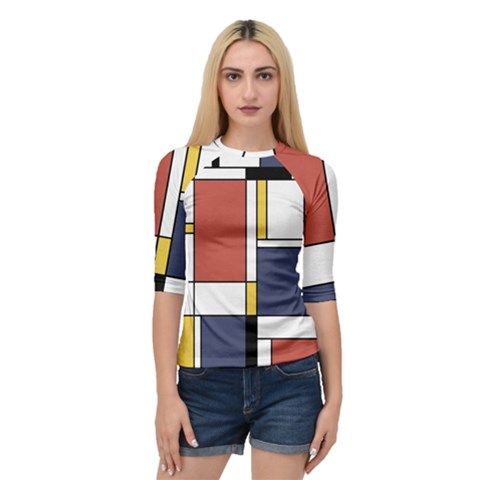 Abstract Art Of De Stijl Quarter Sleeve Raglan Tee by FunnyCow