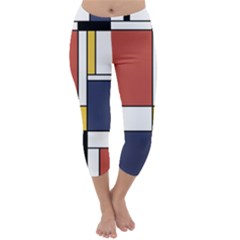 Abstract Art Of De Stijl Capri Winter Leggings  by FunnyCow