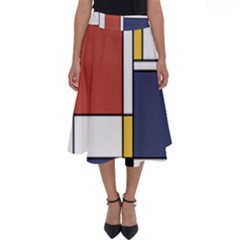 Abstract Art Of De Stijl Perfect Length Midi Skirt by FunnyCow