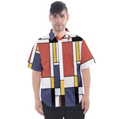 Abstract Art Of De Stijl Men s Short Sleeve Shirt