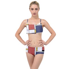 Abstract Art Of De Stijl Layered Top Bikini Set by FunnyCow