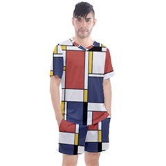 Abstract Art Of De Stijl Men s Mesh Tee And Shorts Set