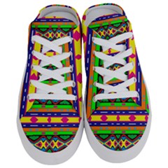 Distorted Colorful Shapes And Stripes                               Women s Half Slippers