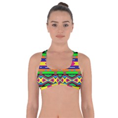 Distorted Colorful Shapes And Stripes                                             Got No Strings Sports Bra by LalyLauraFLM