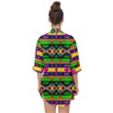 Distorted colorful shapes and stripes                                        Open Front Chiffon Kimono View2