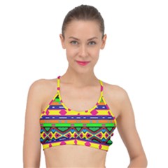 Distorted Colorful Shapes And Stripes                                       Basic Training Sports Bra by LalyLauraFLM