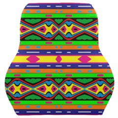 Distorted Colorful Shapes And Stripes                                    Car Seat Back Cushion