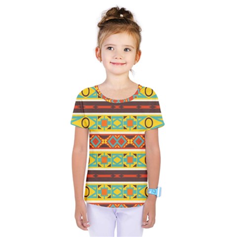 Ovals Rhombus And Squares                                           Kids  One Piece Tee by LalyLauraFLM