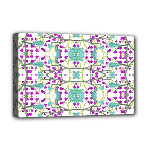 Colorful Modern Floral Baroque Pattern 7500 Deluxe Canvas 18  X 12   by dflcprints