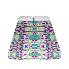 Colorful Modern Floral Baroque Pattern 7500 Fitted Sheet (full/ Double Size) by dflcprints