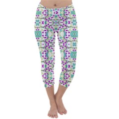 Colorful Modern Floral Baroque Pattern 7500 Capri Winter Leggings 