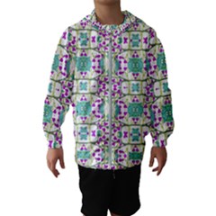 Colorful Modern Floral Baroque Pattern 7500 Hooded Windbreaker (kids)