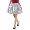 Colorful Modern Floral Baroque Pattern 7500 A-Line Pocket Skirt View1