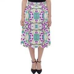 Colorful Modern Floral Baroque Pattern 7500 Folding Skater Skirt by dflcprints