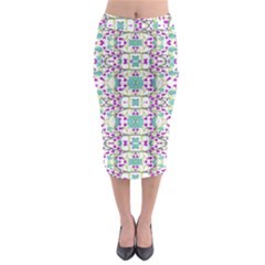 Colorful Modern Floral Baroque Pattern 7500 Midi Pencil Skirt by dflcprints