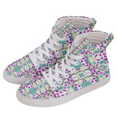 Colorful Modern Floral Baroque Pattern 7500 Men s Hi-top Skate Sneakers by dflcprints