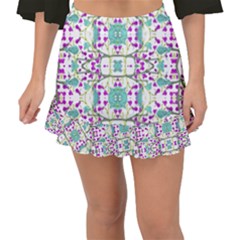 Colorful Modern Floral Baroque Pattern 7500 Fishtail Mini Chiffon Skirt by dflcprints