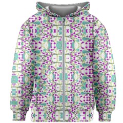 Colorful Modern Floral Baroque Pattern 7500 Kids Zipper Hoodie Without Drawstring