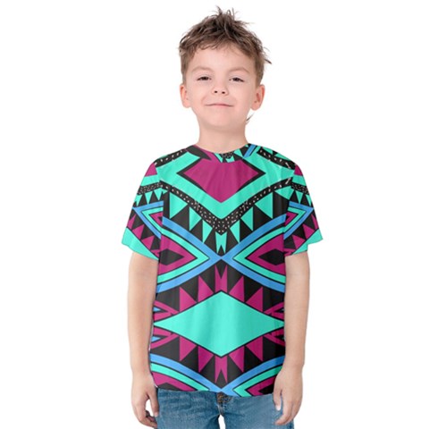 Ovals And Rhombus                                          Kid s Cotton Tee by LalyLauraFLM