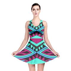 Ovals And Rhombus                                          Reversible Skater Dress by LalyLauraFLM