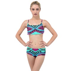 Ovals And Rhombus                                        Layered Top Bikini Set