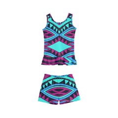 Ovals And Rhombus                                    Kid s Boyleg Swimsuit