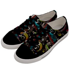 Circles Texture                                    Men s Low Top Canvas Sneakers