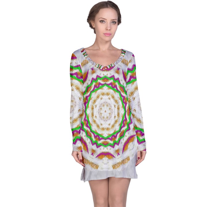 Fauna In Bohemian Midsummer Style Long Sleeve Nightdress